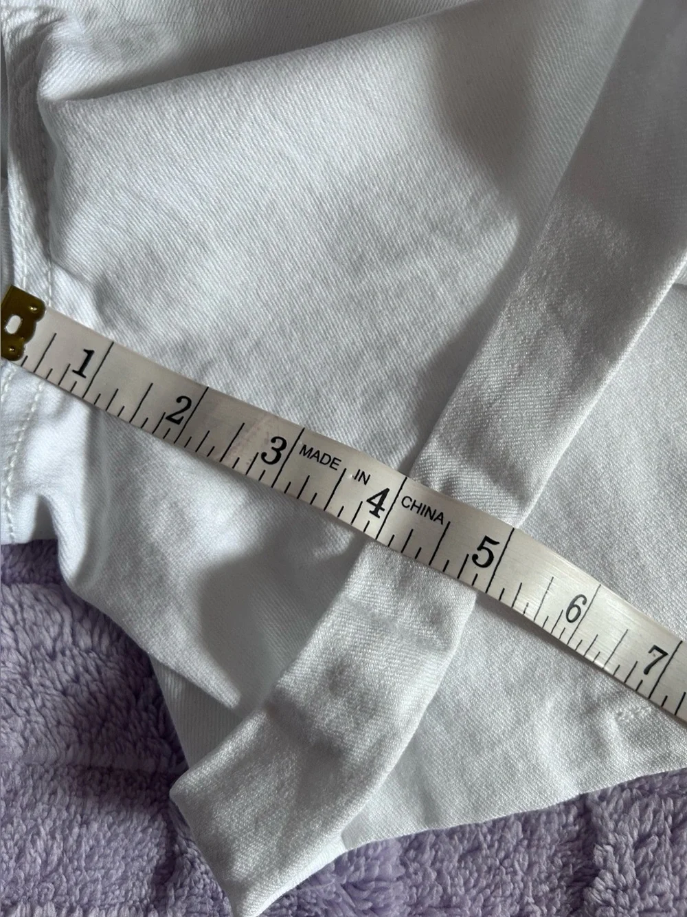 Jordache White Denim Shorts with Cuffed Hems Size 14